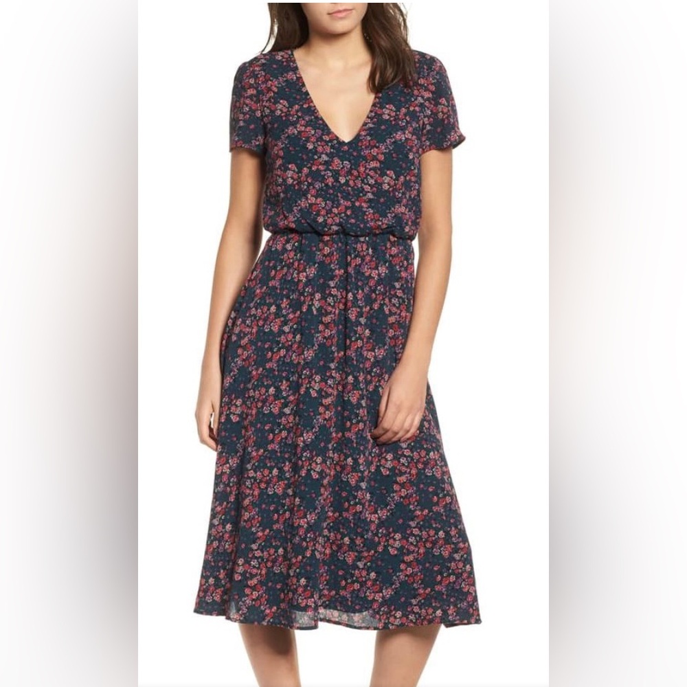 NWT Wayf midi Dress Green Floral Sz xs